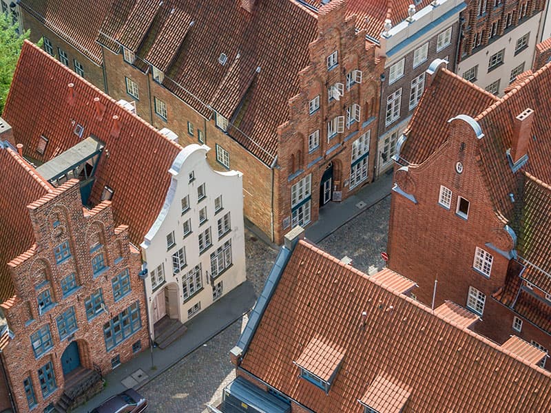 Ziegeldächer in Lübeck
